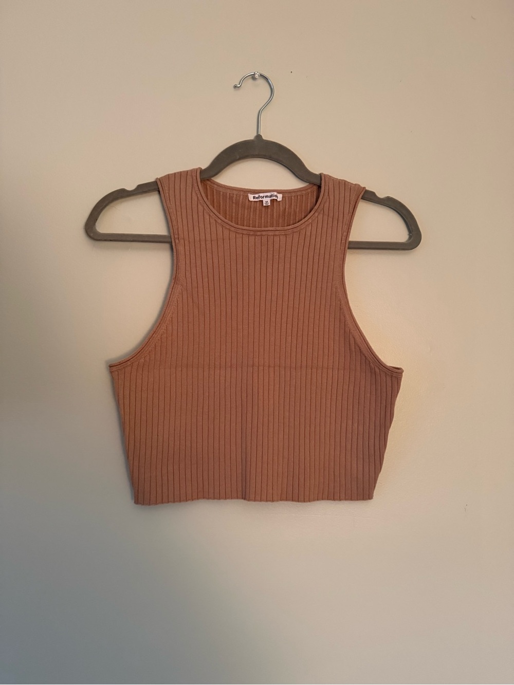 Reformation Ribbed Crop Tank - Rusty Brown